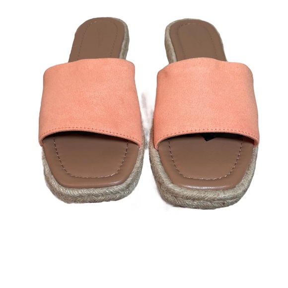 ☀️EUC Universal Threads Orange/Peach Espadrilles Slides Ladies Size 8.5 - Picture 2 of 5
